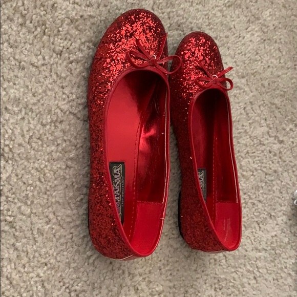 Funtasma Red Glitter Flats. - Picture 5 of 10